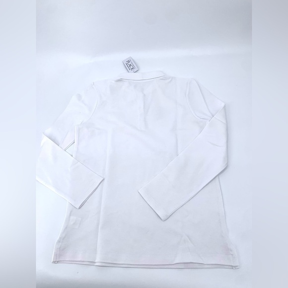 The Children's Place Girls Uniform Pique White Long Sleeve Polo Size Large 10/12 - Picture 7 of 8
